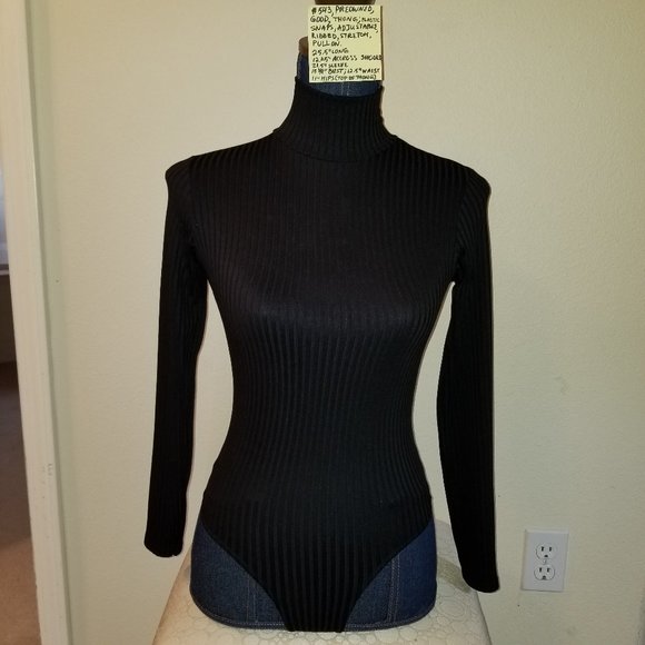 543 Preowned Nordstrom Intimates XS Black Bodysuit - Picture 7 of 13